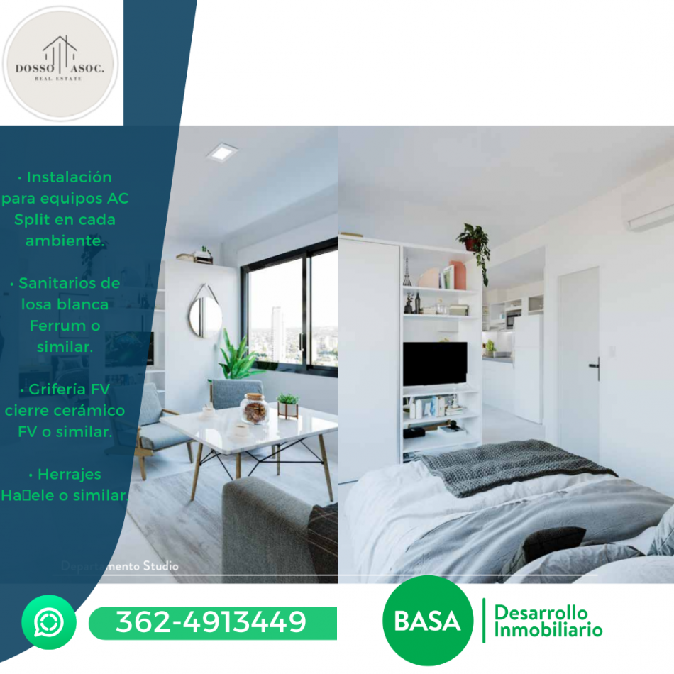 VENDE DEPARTAMENTOS DE 1, MONOAMBIENTE, 2 Y 3 DORMITORIOS DE POZO
