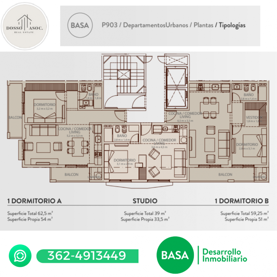 VENDE DEPARTAMENTOS DE 1, MONOAMBIENTE, 2 Y 3 DORMITORIOS DE POZO