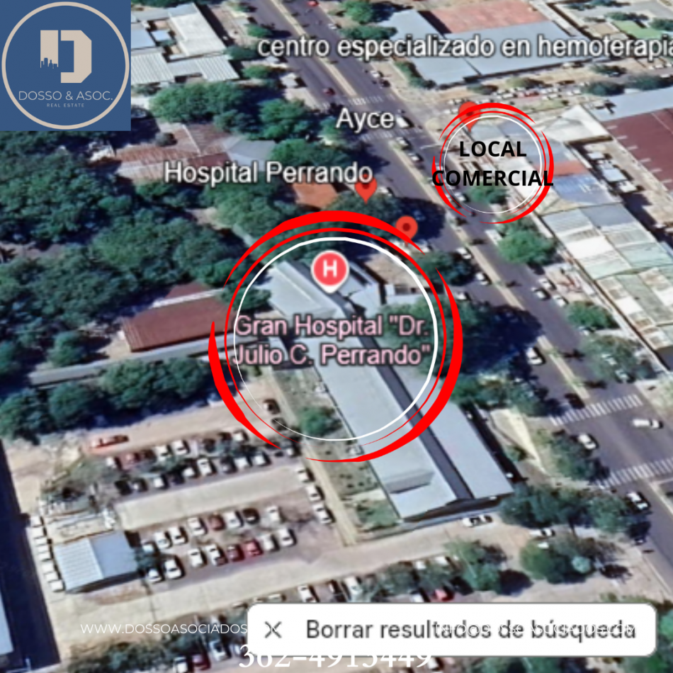 SE VENDE LOCAL COMERCIAL SOBRE AVENIDA 9 DE JULIO FRENTE A HOSPITAL PERRANDO